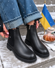 Черевики Жіночі Челсі Чорні Зимові Еко Шкіра З Хутром 40 (404431) - зображення 8