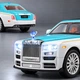 Машинка Rolls Royce Phantom игрушка моделька металлическая коллекционная 20 см Бело-бирюзовый (3122746) - изображение 8