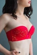 Кружевной бюстгальтер анжелика push-up без бретелей 610 Lora Iris красный 75B - изображение 2