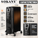 Масляный радиатор Sokany 2200 Вт обогреватель электрический 7 секций напольный с механическим управлением колесиками для обогрева дома квартиры комнаты офиса - изображение 3