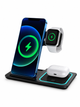 Беспроводная зарядная станция 3 в 1 15 W для iPhone, Apple Watch и AirPods черная (49675896) - изображение 1