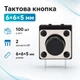 Кнопка тактовая, микрик 100шт, DIP 2 контакта, 6x6x5мм - изображение 1