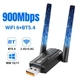 Wi-Fi адаптер двохдіапазонний 2.4/5.8GHz 900 mbps USB Wi-Fi + BT5.4 driver free - зображення 1