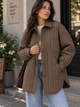 Куртка жіноча Lady Yep 9089 сорочка подовжена оверсайз стьобана демісезонна one size коричневий - зображення 4