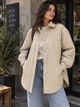 Куртка женская Lady Yep 9089 рубашка удлиненная оверсайз стеганая демисезонная one size бежевая - изображение 5
