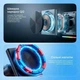 Автоутримувач RGB підсвітка з Регулюванням смартфона на 360 градусів установка вентиляційна решітка з бездротовою зарядкою Proove Magic Neostorm Qi2 15W - зображення 6