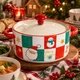 Супница с крышкой 800 мл Christmas бульонница фарфоровая кастрюля подачи супа для сервировки стола - изображение 1