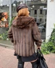 Шуба женская из искусственной норки шоколад 46-54 батал 7550 - изображение 5
