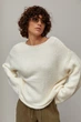 Мохеровый джемпер oversize с широкой горловиной цвет белый размер ONE SIZE FL_003577 - изображение 3