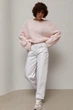 Мохеровый джемпер oversize с широкой горловиной цвет пудра размер ONE SIZE FL_003577 - изображение 3