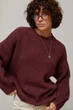 Удлиненный вязаный джемпер oversize цвет баклажан размер ONE SIZE FL_003576 - изображение 5