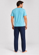 Мужской комплект для дома и сна Livergy men’s pajama L (EUR 52-54) Хлопковая пижама Футболка + Штаны Бирюзовый (10238) - изображение 3