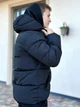 Чоловіча зимова куртка тепла на пуху водостійка пуховик з капюшоном до -25℃ L Чорна - зображення 3