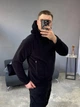 Мужская зимняя кофта на флисе с капюшоном утепленная флиска на змейке Frost S Черная - изображение 4