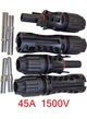 Конектор MC4 45A 1500V (2пары = 2папы+2мамы) IP68, Ø4-6мм, кебельный соединитель для солнечных панелей - изображение 1