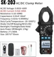 Токовые клещи (Мультиметр цифровой) SNAKOL SK-203 (600V AC/DC 600A AC/DC) Black (46058) - изображение 4
