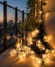 Гирлянда Лампочки 40 мм, 12 LED, 5 м + переходник, теплый белый, черный провод, 1364-07 - изображение 2