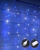 Светодиодная гирлянда Штора Роса-мишура 3×0,6 м, 10 линий, 200 LED, 8 режимов + статический режим, USB, сине-белый свет, 1945-23 - изображение 1