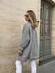 В'язаний жіночий кардиган оверсайз NASTIA, колір Сірий One Size - зображення 6