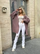 В'язаний жіночий кардиган оверсайз NASTIA, колір Темна пудра розмір One Size - изображение 7