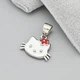 Срібний кулон Hello Kitty для ланцюжка до 3 мм ТС9540080 розмір 19х16 мм емаль вага 2.1 г - зображення 1