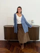 В'язаний жіночий кардиган Мрія ART KNIT синій джинс, oversize 046614 - зображення 4