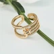 Кольцо из медицинского золота 18К с белыми фианитами Style – Xuping, ширина 11 мм, арт. 60179 - изображение 1