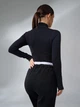 Жіноче утеплене боді з високим горлом із трикотажу ISSA PLUS XL Чорний (issa1482327) - изображение 3