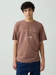 Футболка хлопковая длинная мужская GAP 963368983 L Коричневая (1162582085) - изображение 1