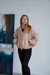 Бомбер в бежевом цвете oversize с резинкой по низу L - изображение 8