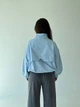 Голубой бомбер oversize с резинкой по низу L - изображение 6