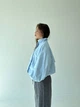 Голубой бомбер oversize с резинкой по низу L - изображение 7