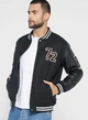 Чоловічий чорний бомбер утеплений bravesoul london mjk-filey (cg586678) із шкіряними рукавами та вишивкою, розмір L - изображение 4