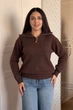 Светр INEDIT 10638 Brown ONE SIZEшт. - изображение 4