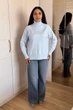 Светр INEDIT 10630 Light-Blue ONE SIZE - зображення 3