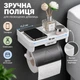 Настенный держатель для туалетной бумаги с полкой и защитной крышкой, без сверления, белый, 18 × 11,2 × 18 см - изображение 2
