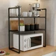 Стелаж кухонний Kitchen Racks для мікрохвильової печі, двоярусний, 54 × 75 × 31 см, метал і пластик, із висувною конструкцією та двома полицями, органайзер для зберігання кухонного приладдя, посуду та пляшок - зображення 5