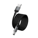 Кабель для живлення 5-вольтового WiFi роутера та модема від повербанка Hoco X129 USB-A to DC 5.5x2.5мм 5V 1 м у нейлоновому обплетенні Чорний - зображення 2