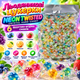Карамель NEON TWISTED CRYSTAL HARD CANDY 1 кг леденцовые конфеты твердые фруктово-ягодное ассорти 6 вкусов черника виноград клубника лимон апельсин яблоко - изображение 1