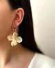 Жіночі сережки підвіски Квіти Fashion jewelry Молочні - зображення 7