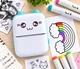 Портативный мини термопринтер Mini Printer Bluetooth для телефона, черно-белая печать, бело-голубой - изображение 6