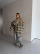 Фланелева сорочка в клітинку oversize 42-48 оливковий - зображення 3
