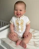 Ромпер для мальчика Family Tradition муслин с вышивкой 56 см белый Золотые ласточки - изображение 3