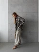 Фланелева сорочка в клітинку oversize 42-48 бежевий/шоколад/блакитний - зображення 2