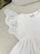 Нарядное платье-халат для девочки Family Tradition муслин с кружевом 80 см белое Полёт бабочки - изображение 4