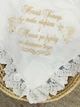 Крыжма для девочки Family Tradition муслин с вышивкой и кружевом 100х100 см белая Ангелочки - изображение 3