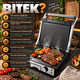 Електричний контактний гриль BITEK 3000 Вт притискний для стейків м'яса овочів риби паніні барбекю з терморегулятором антипригарним покриттям розкриттям 180° - изображение 2