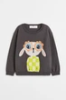 Джемпер трикотажний H&M, светр, кофта, світшот, 3-4 роки, 98-104 см, графітовий з паєтками - изображение 3