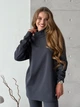 Кофта з високим горлом в рубчик на флісі сіра Merlini Serena 110002063 розмір 2XL/3XL - зображення 1