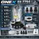 Насос для вигрібної ями ONEX OX-7794 3950 Вт фекальний дренажний насос для септика каналізації та брудної води занурювальний з подрібнювачем продуктивністю 20 м³/год напором 28 м рукавом 20 м FastFix частинки до 20 мм - зображення 2